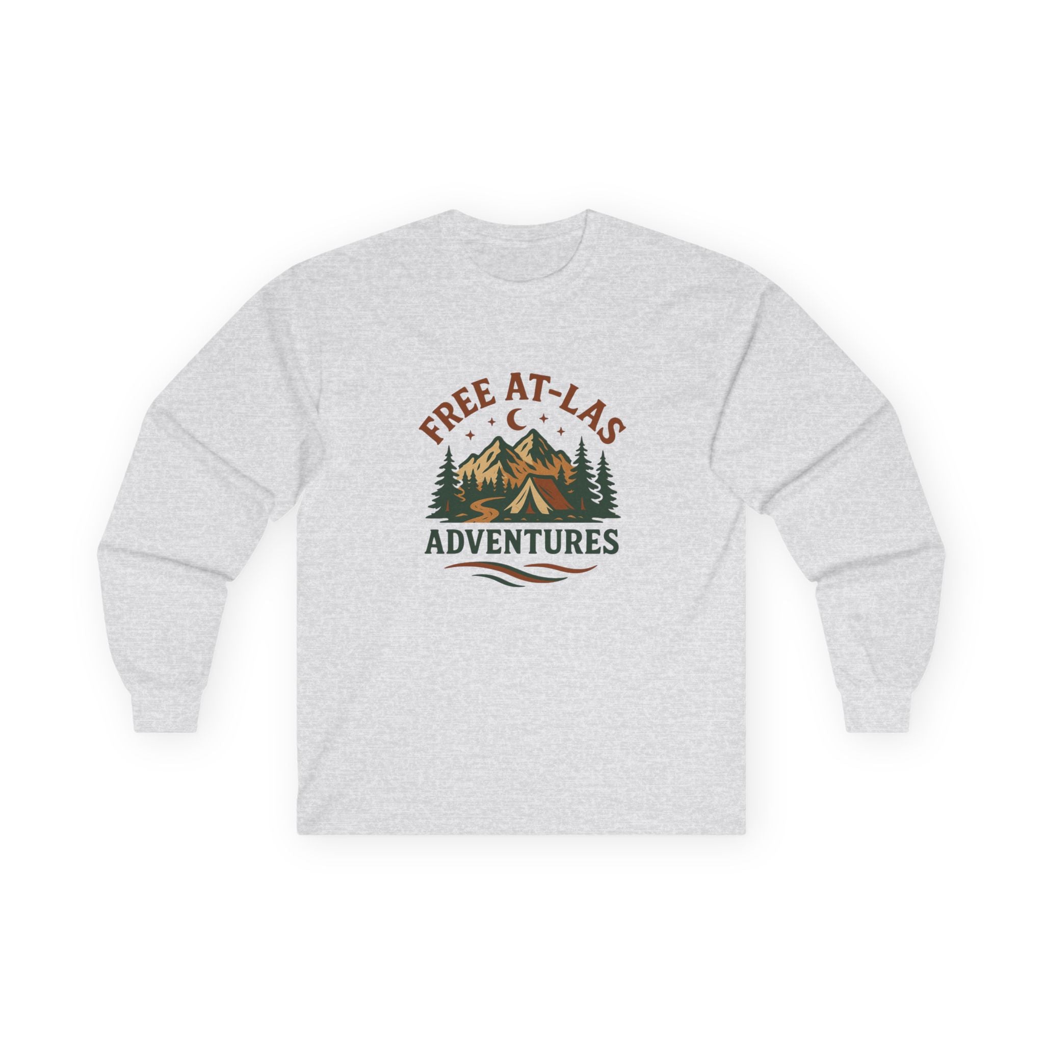 Adventures Mountain Long Sleeve Tee — "Free At-Last" Outdoor Graphic