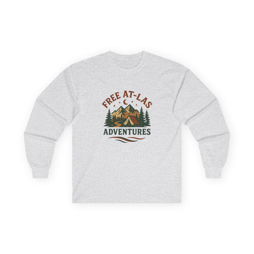 Adventures Mountain Long Sleeve Tee — "Free At-Last" Outdoor Graphic