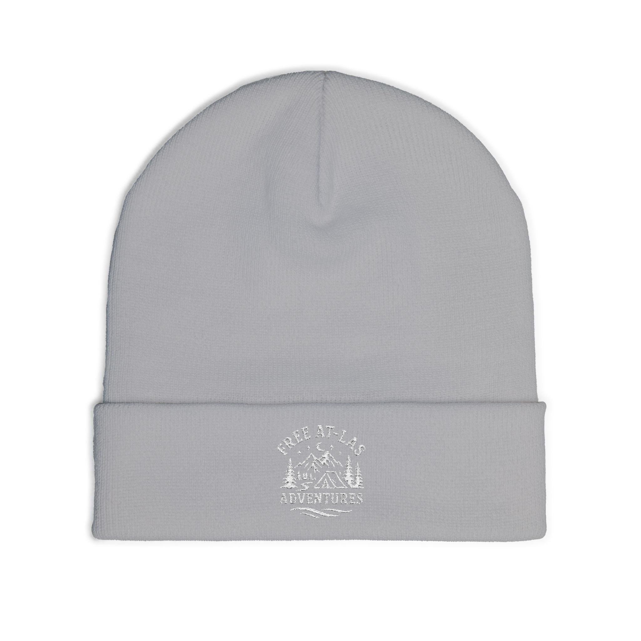 Knit Embordered Beanie with White Logo