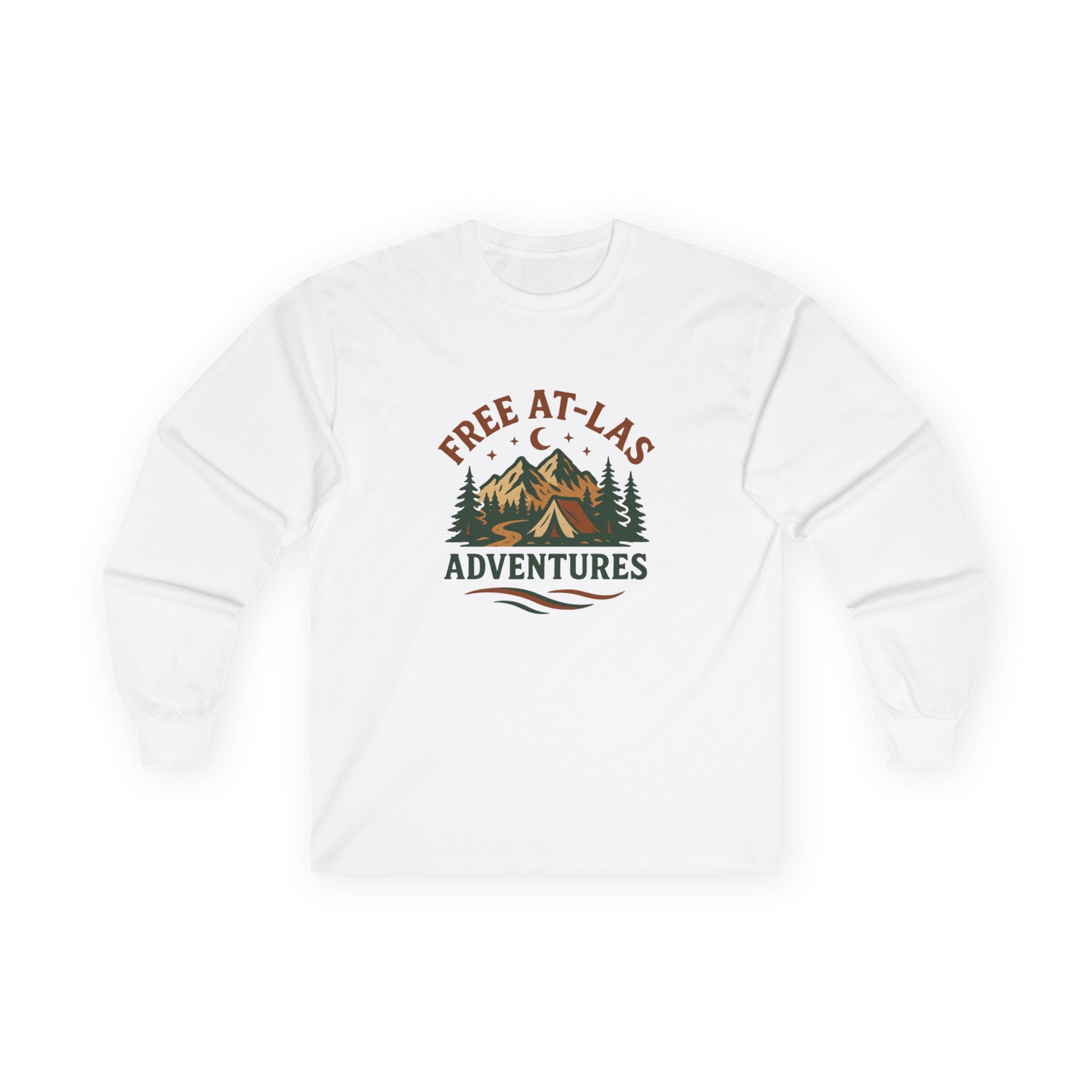 Adventures Mountain Long Sleeve Tee — "Free At-Last" Outdoor Graphic