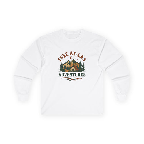 Adventures Mountain Long Sleeve Tee — "Free At-Last" Outdoor Graphic